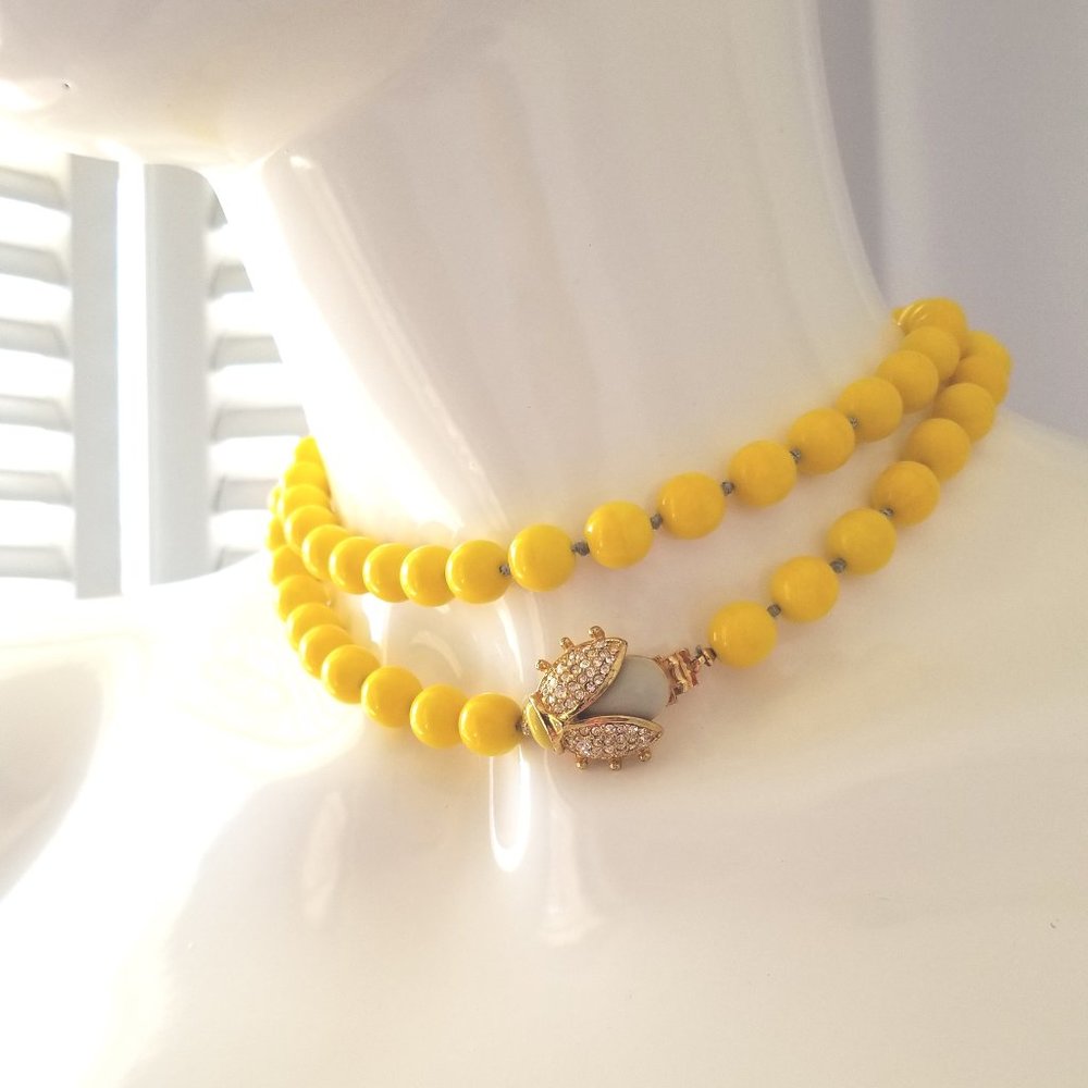 J.Crew Necklace with Gold-Plated Swarovski Bee Clasp